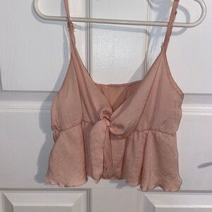 Pink Tie-Front Camisole Top